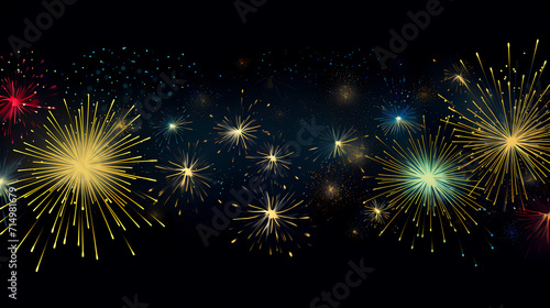 Beautiful creative holiday background with fireworks and sparkles