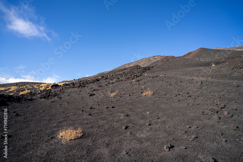 Etna volcano, cloudy day