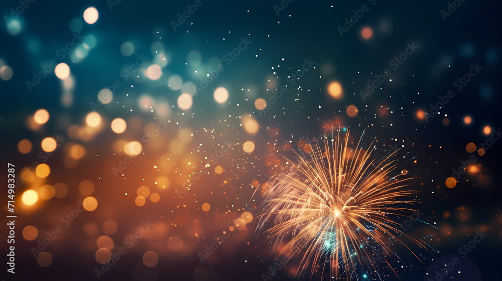 Obraz premium Fireworks background for celebration, holiday celebration concept