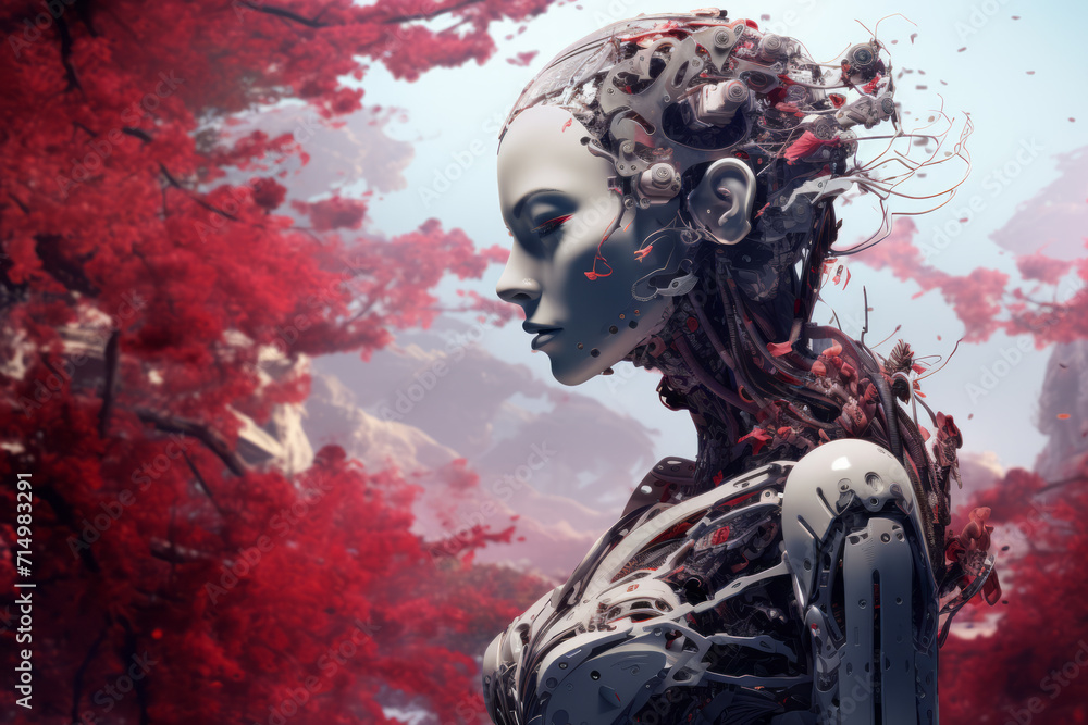 Portrait of beautiful cyborg futuristic woman Portrait of beautiful cyborg futuristic woman
