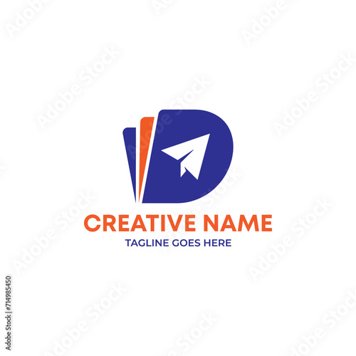 abstract logo design. letter D with paper fly logo Free Download abstract logo design. letter D with paper fly logo - GFXLoad