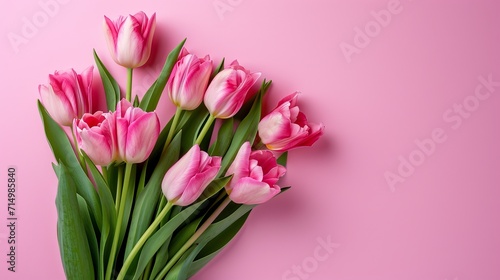 Wallpaper Mural Pink tulips on pink background Torontodigital.ca