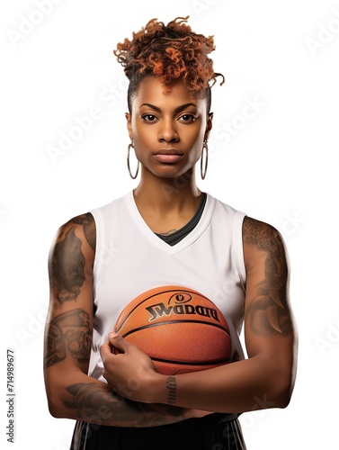 Talented Female Basketball Player, AI Generated photo