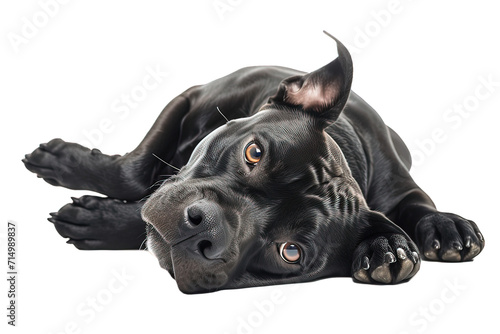 Ai dolce cucciolo di pitbull nero photo