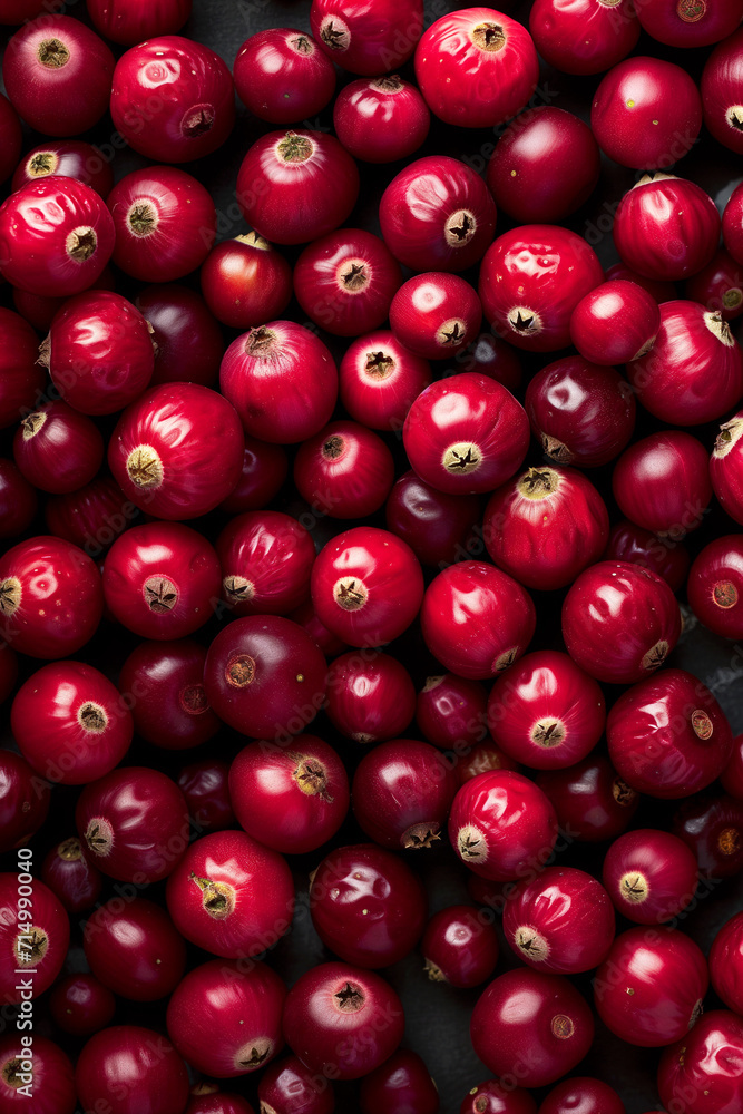 Full frame image of fresh lingonberries - Generative AI Full frame image of fresh lingonberries - Generative AI