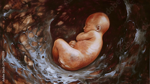 Ultrasound of a fetus - Wide shot