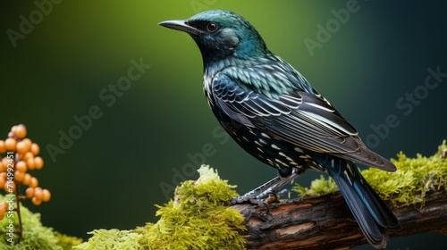 Bird Green Background Nature Branch Wildlife Wild Animal Feather Beautiful Outdoor Beak 