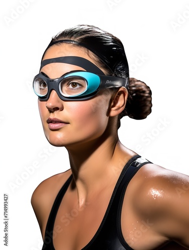 Elite Female Swimmer Racing, AI Generated