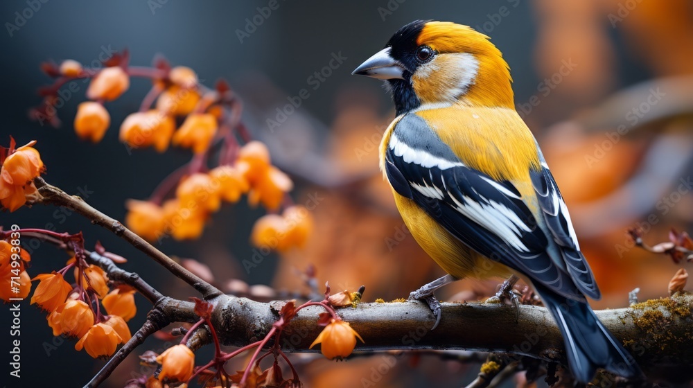 Fototapeta premium Bird Nature Beak Animal Wild Beautiful Forest Wildlife Branch Garden Background