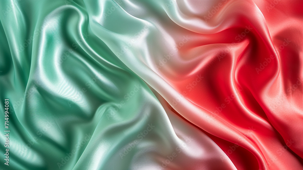 Obraz premium Red and Mint Green silk background