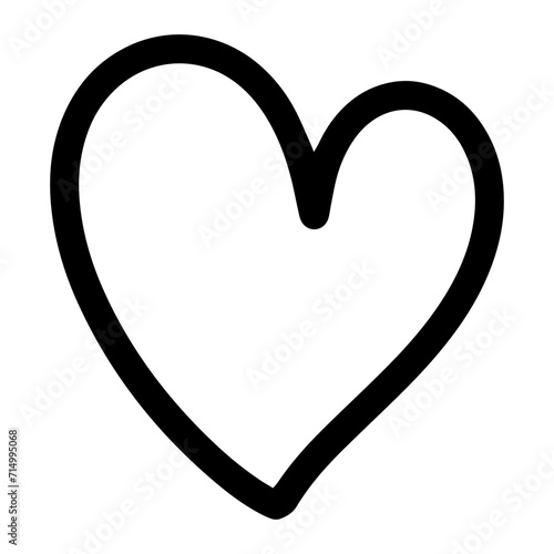 Doodle Heart line elements hand drawn