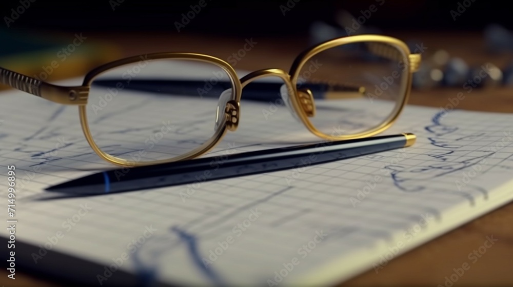 eye glasses on prescription pad Ai Generative eye glasses on prescription pad Ai Generative