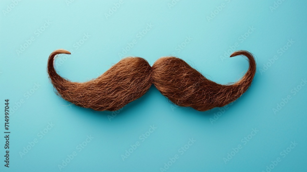 Fototapeta premium Two fake mustaches on a blue background Generative AI
