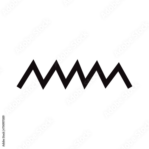 Wave zigzag line simple thin to thick element decor design vector or single ripple curve zig zag wiggly separator pictogram graphic for seal water or ocean symbol, wavy pattern clipart stroke black photo