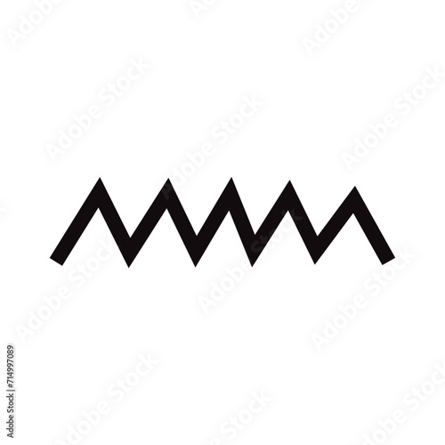 Wave zigzag line simple thin to thick element decor design vector or single ripple curve zig zag wiggly separator pictogram graphic for seal water or ocean symbol, wavy pattern clipart stroke black