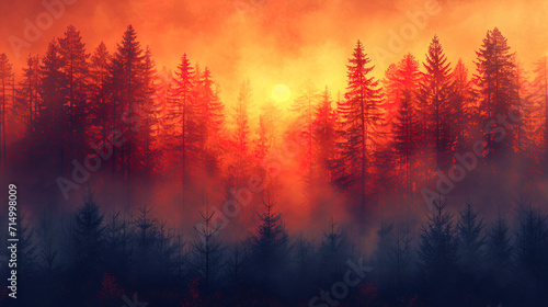 A gradient background resembling autumn forests passes from warm orange to saturated brown shades © JVLMediaUHD