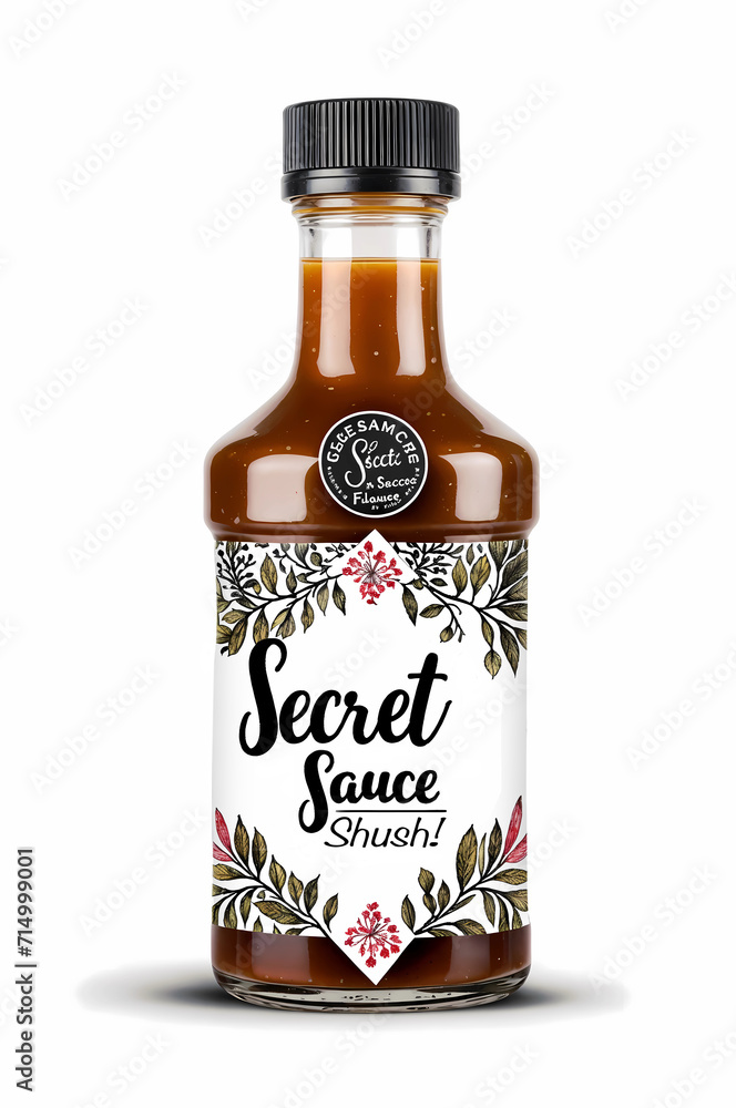 bottle of Secret Sauce graphic on white background bottle of Secret Sauce graphic on white background