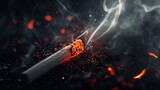 A lit cigarette in a dark room Generative AI