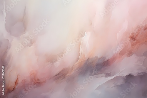 Soft gradients of blush pink and misty gray blending, giving rise to a serene and dreamlike abstract canvas.