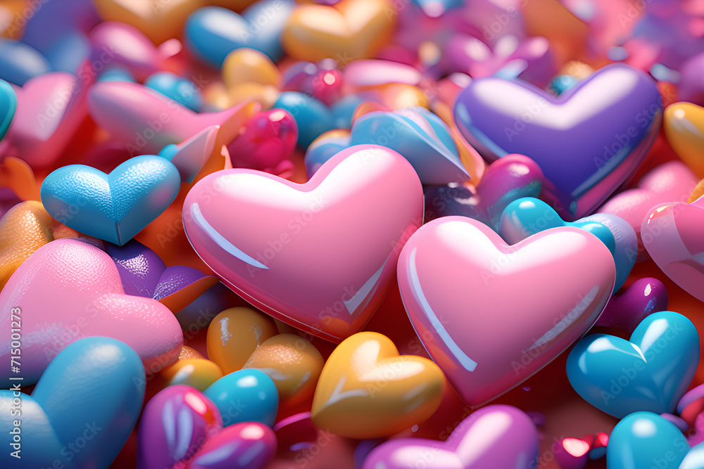 Fototapeta premium pastel color hearts background for valentine specials