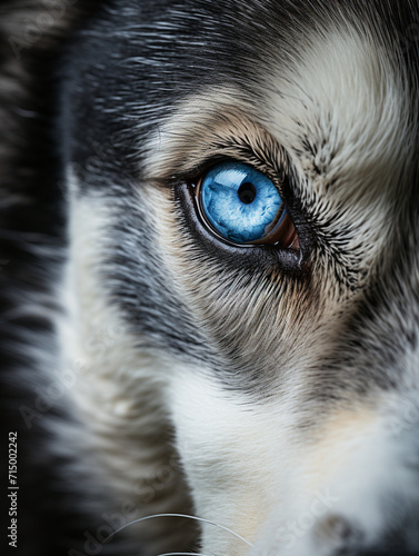 husky dog closeup of an eye, hyper realistic, cinematic colors created with Generative Ai © Andrii Yablonskyi