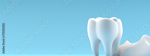 3d dental on blue background with copy space photo