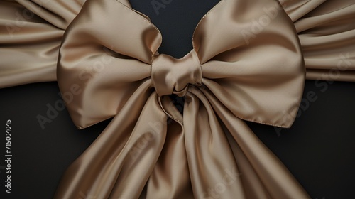 A close-up of a brown bow tie. Generative AI