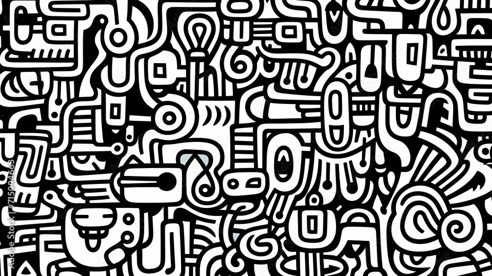 Abstract seamless doodle background, artistic background