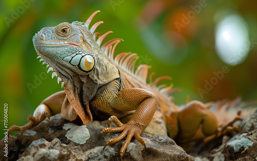 Wallpaper Mural Iguana sitting on stone. Generative AI Torontodigital.ca