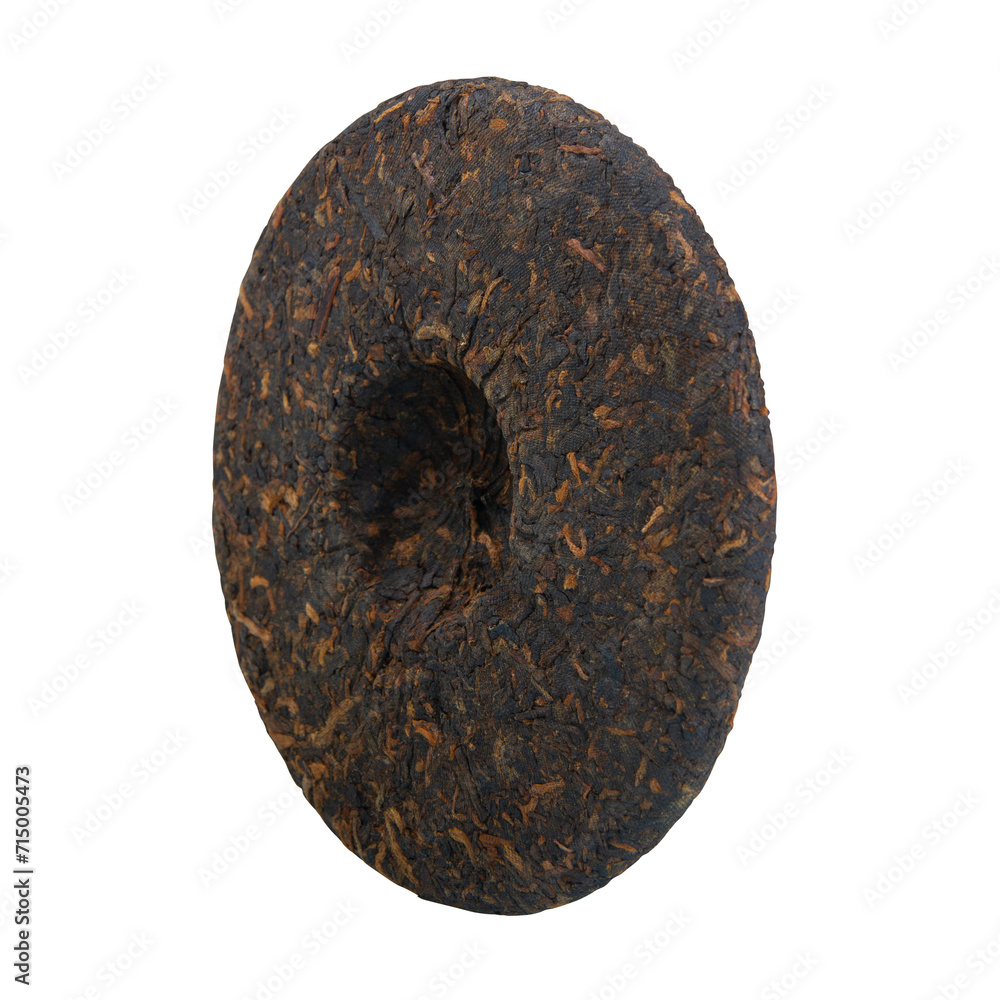 Briquette of pu-erh tea isolated on transparent background png. Side view Briquette of pu-erh tea isolated on transparent background png. Side view