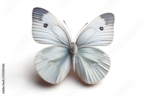 Cabbage White Butterfly isolated on solid white background. ai generative © Igor
