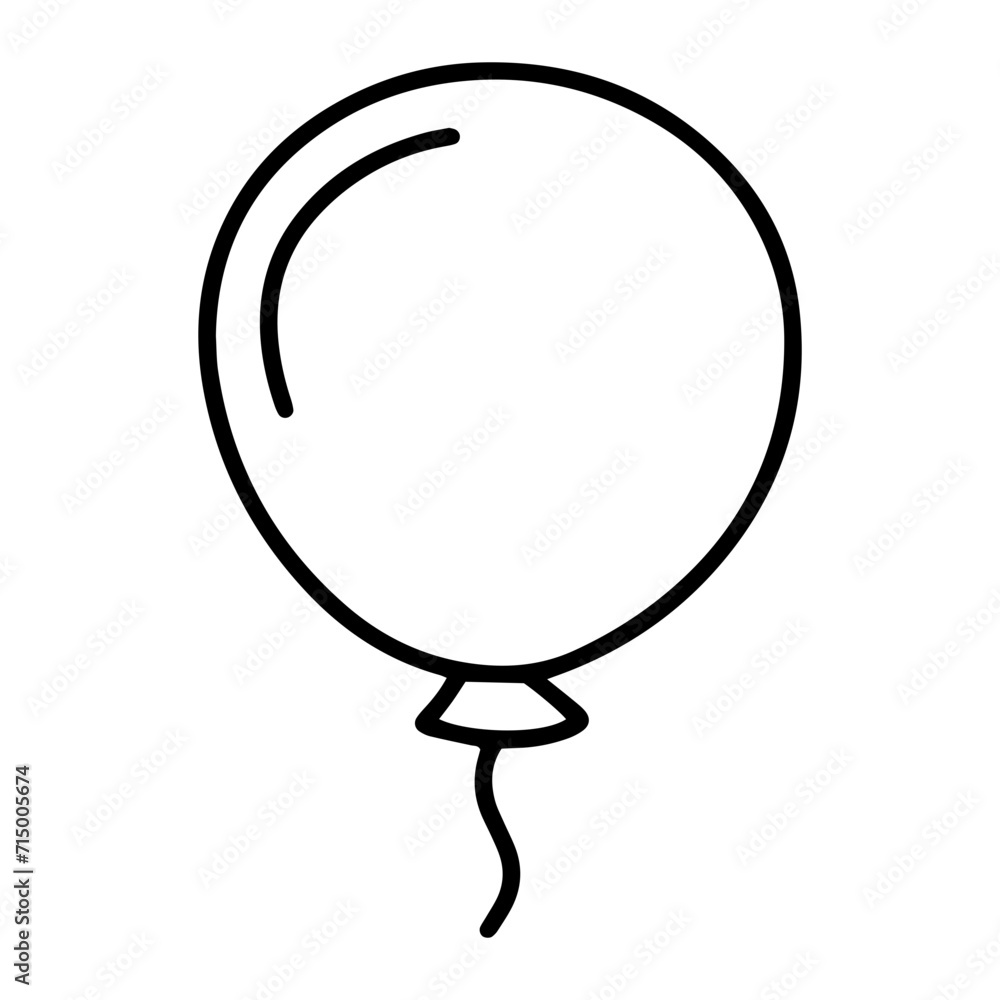 balloon doodle hand drawn line icon. balloon doodle hand drawn line icon.