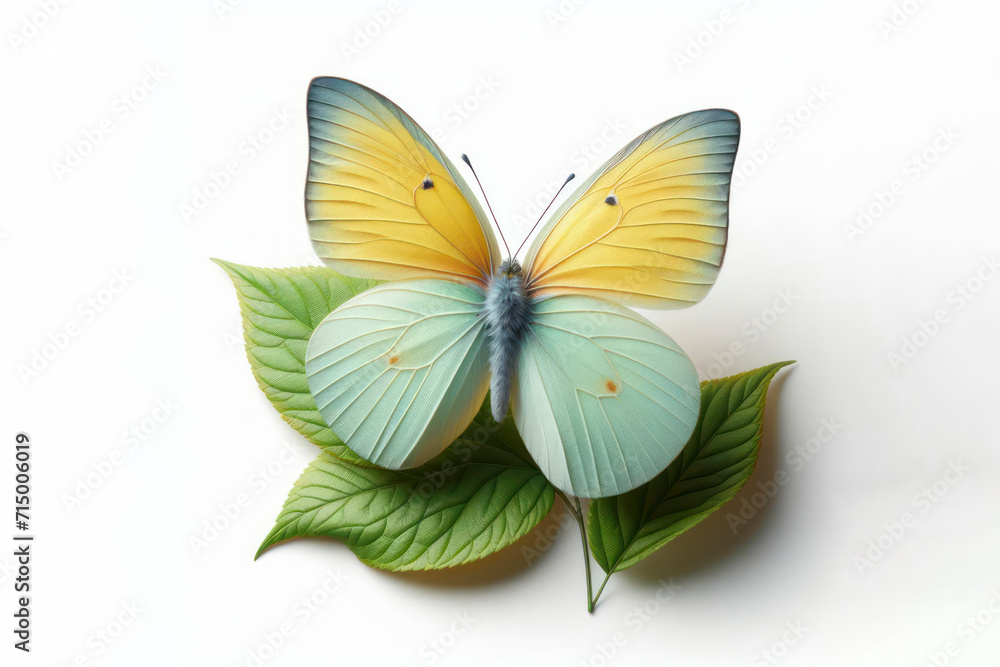 Clouded Sulphur Butterfly isolated on solid white background. ai generative Clouded Sulphur Butterfly isolated on solid white background. ai generative