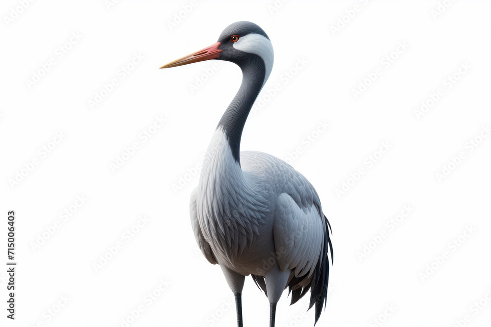 Obraz premium Crane bird isolated on solid white background. ai generative