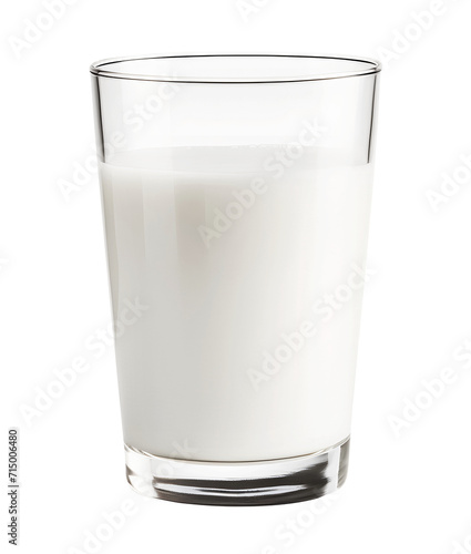 Glass of milk isolated on transparent background. PNG format