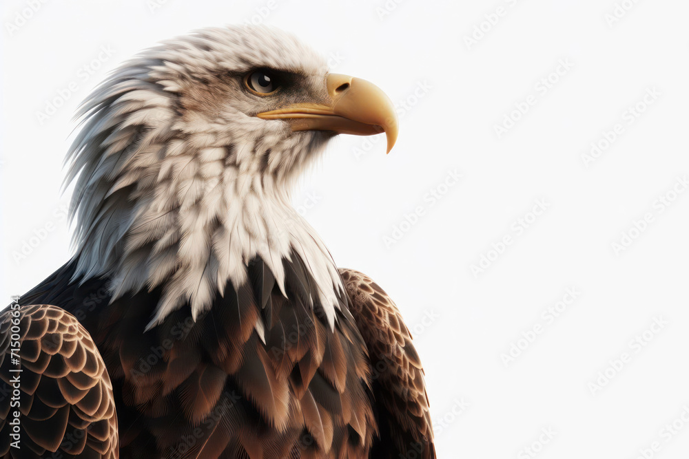 Eagle bird isolated on solid white background. ai generative Eagle bird isolated on solid white background. ai generative