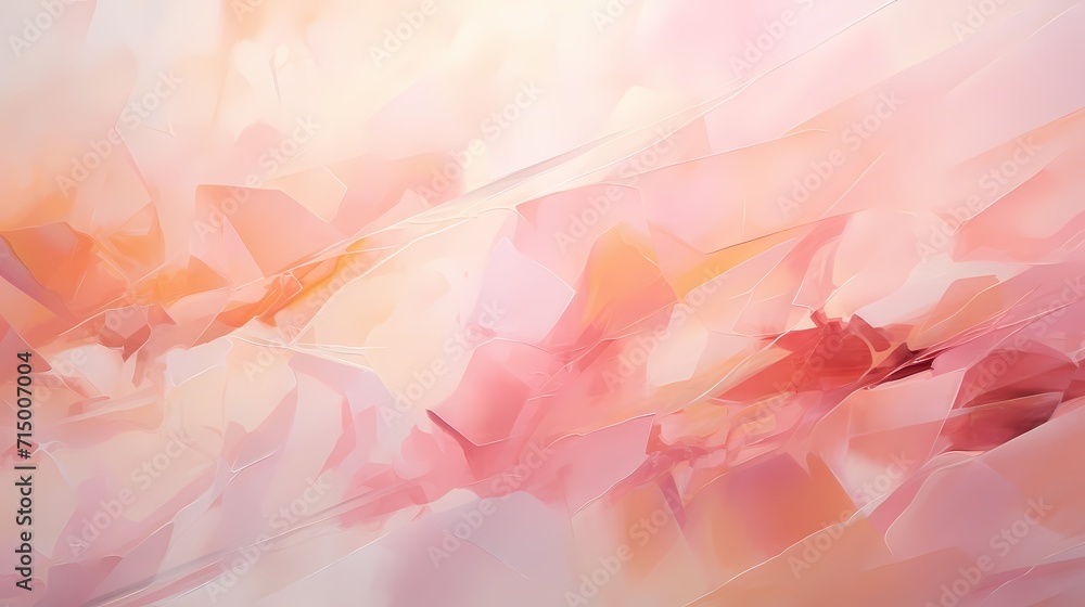 Soft pastels of pink and peach come alive, painting a dreamy abstract scene against a backdrop of crystal-clear brilliance