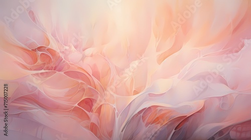 Soft pastels of pink and peach come alive, painting a dreamy abstract scene against a backdrop of crystal-clear brilliance