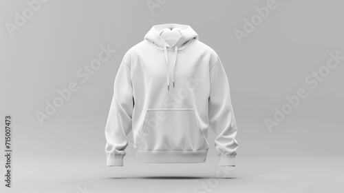 white hoodie with a blank front view, mockup, white background.