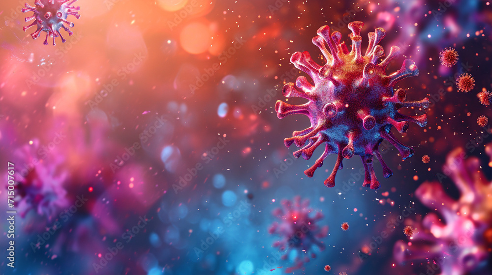 An abstract image showing the spread of a virus on a global scale, microbe, dynamic and dramatic compositions, with copy space An abstract image showing the spread of a virus on a global scale, microbe, dynamic and dramatic compositions, with copy space