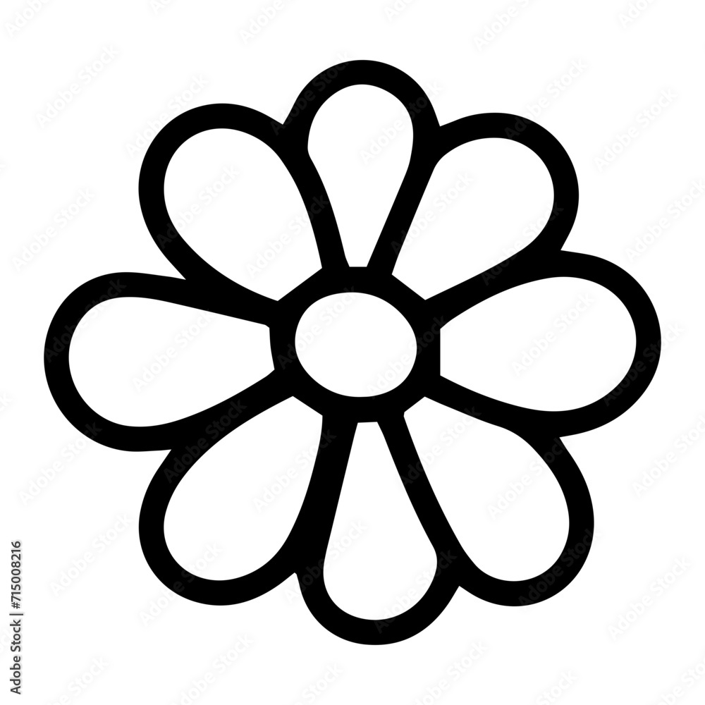 doodle Flower hand drawn line icon. doodle Flower hand drawn line icon.