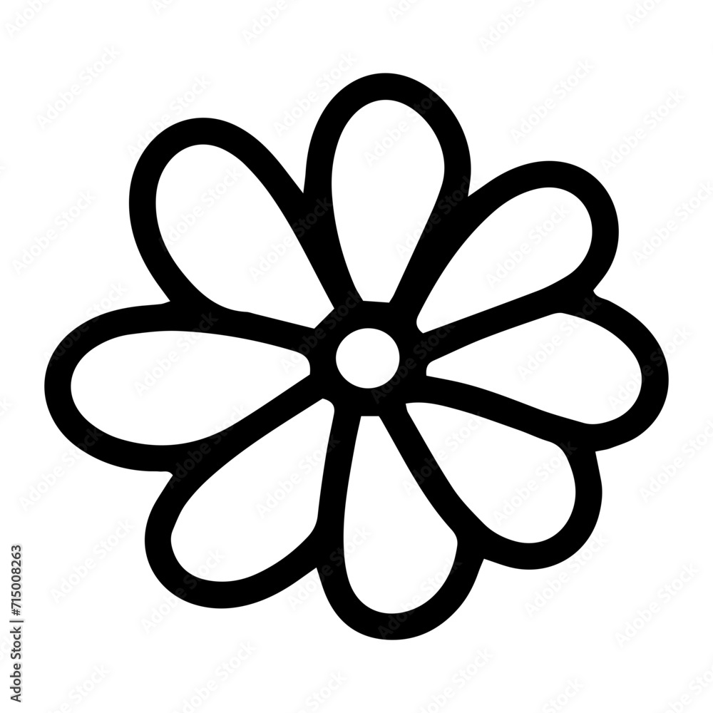 doodle Flower hand drawn line icon. doodle Flower hand drawn line icon.