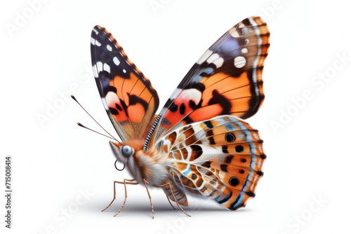 Painted Lady Butterfly isolated on solid white background. ai generative © Igor