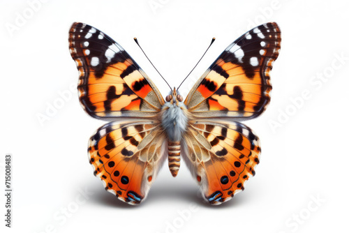 Painted Lady Butterfly isolated on solid white background. ai generative © Igor