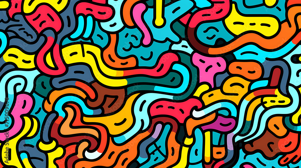 Obraz premium Abstract seamless doodle background, artistic background