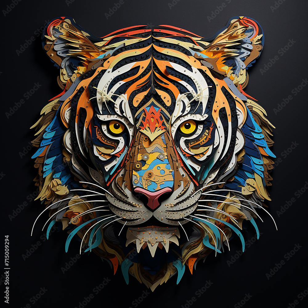 Tiger front face ai generative photo