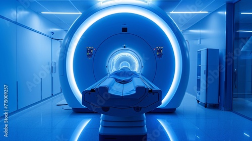 A MRI Machine with a Casket Inside Generative AI photo