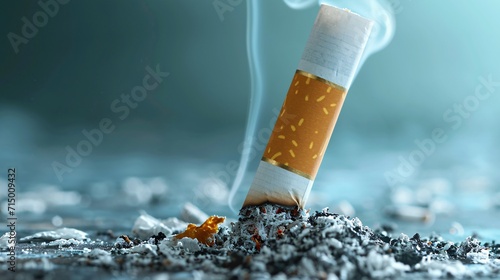 A cigarette butt on the ground Generative AI