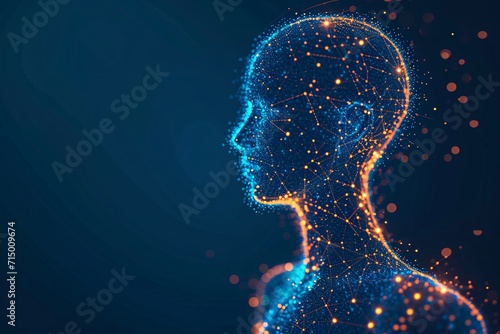 A 3D Rendered Human Head with Neurons Generative AI