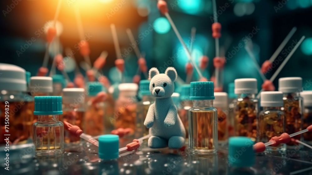 measles mumps ham rubella vaccination concept with syr Ai Generative - obrazy, fototapety, plakaty 